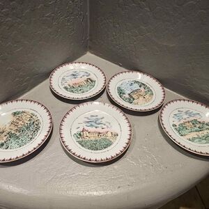Limoges Set of 5 Phillip Deshoulieres Canape Plates 5 3/4"